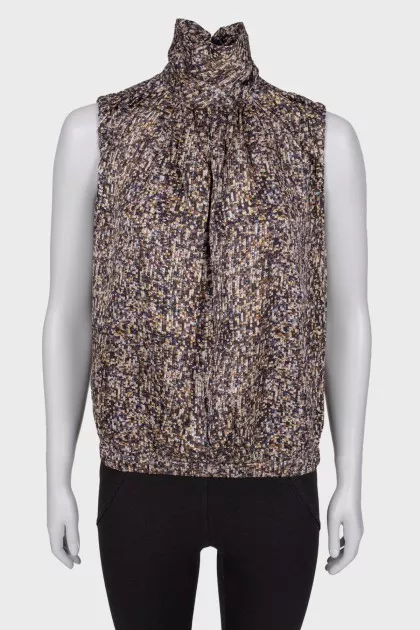 Silk blouse with sequin print
