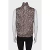 Silk blouse with sequin print