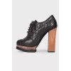Wooden heeled ankle boots