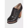Wooden heeled ankle boots