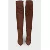 Long fringe suede boots