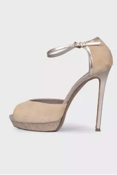 Suede milk sandals
