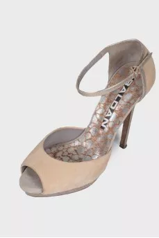 Suede milk sandals