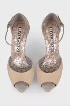 Suede milk sandals