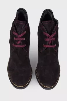 Suede Wedge Ankle Boots