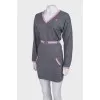 Gray dress with bright stripes