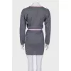 Gray dress with bright stripes