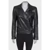 Leather jacket with strap