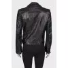 Leather jacket with strap
