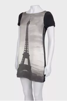 Dress with Eiffel Tower print