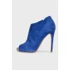 Blue suede boots