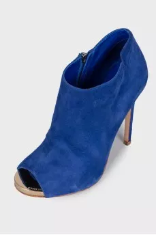 Blue suede boots