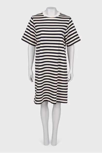 Black-white striped dress