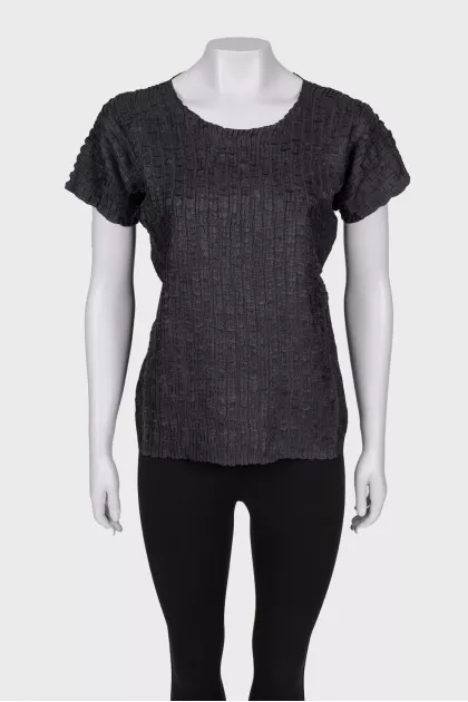 Textured black T -shirt