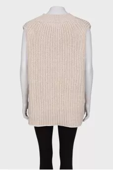 Knitted beige vest