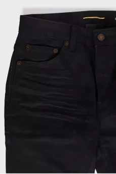Black jeans with rhinestones from behind