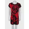 Black-red dress made of wool