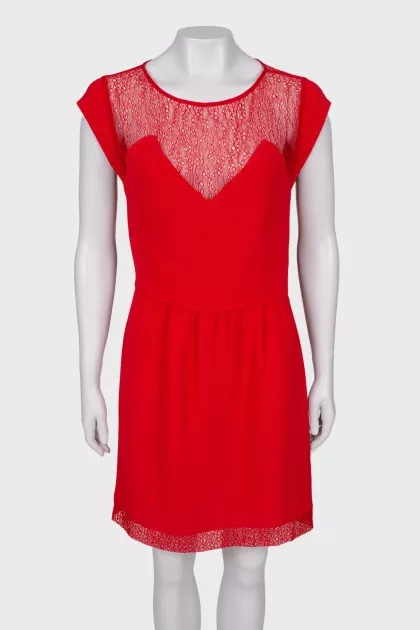 Red dress with lace