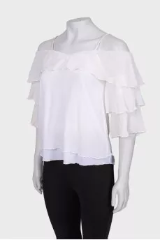 White top with frills