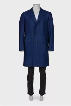Male woolen blue coat