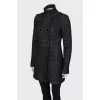 Double-breasted half-coat with stand collar