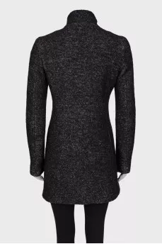 Double-breasted half-coat with stand collar