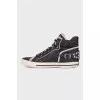 High  textile sneakers with glitter effect
