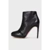 Leather stiletto ankle boots