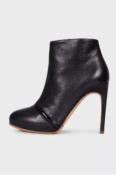 Leather stiletto ankle boots
