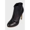 Leather stiletto ankle boots