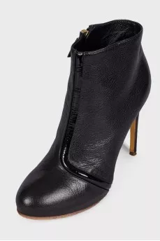 Leather stiletto ankle boots