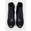 Leather stiletto ankle boots