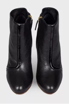 Leather stiletto ankle boots