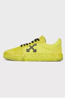Textile sneakers with branded logo