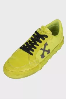 Textile sneakers with branded logo