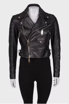 Fringed leather jacket