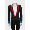 Short jacket with yellow lapels