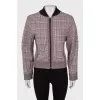 Checkered bomber jacket