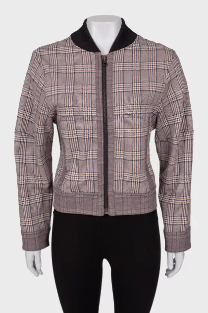 Checkered bomber jacket