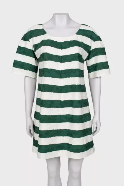 Embossed striped dress