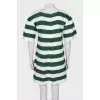 Embossed striped dress