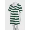 Embossed striped dress