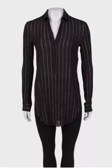 Striped black blouse