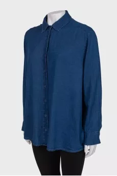 Blue casual cut blouse