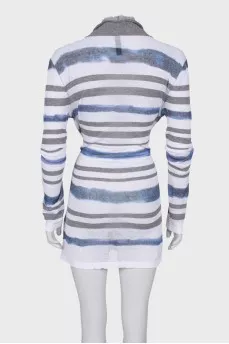 Wrap cardigan with stripes