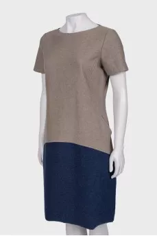 Cashmere bi-colour dress