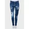 Paint spots jeans with designer lats