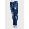 Paint spots jeans with designer lats