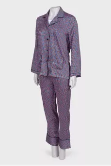 Pantsuit with small abstract print