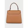 Brown Tote Bag with Pink Ruffle